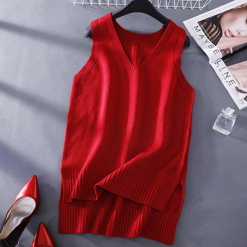 Новинка осенне-зимний женский вязаный жилет свободные пуловеры свитер куртка