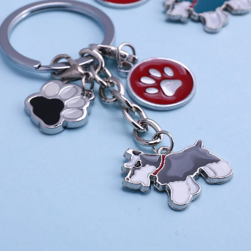 2019 DIY женский модный брелок для ключей от собаки шнауцера любителей домашних
