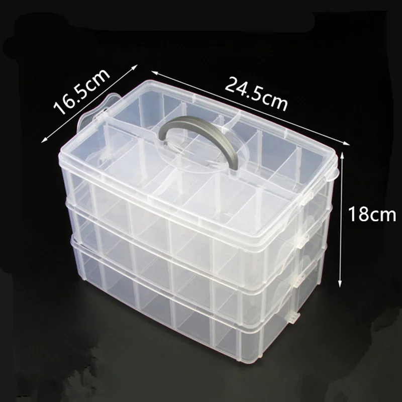 Большой контейнер для хранения с 30 регулируемыми отделениями ниток аксессуары