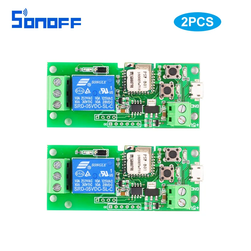 2 шт. dc 5 В sonoff wifi переключатель модуль самоблокирующийся беспроводной релейный