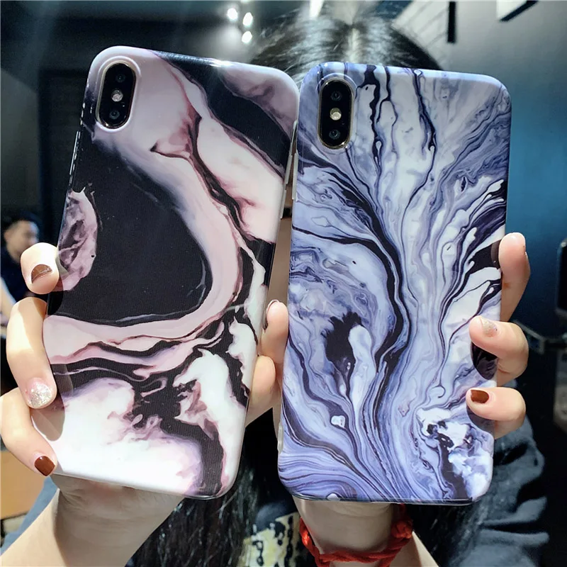 Lovebay мраморный чехол для телефона для iPhone 6, 6s, 7, 8 Plus, X, XR, XS, Max, модный абстрактный художественный мягкий IMD чехол для iPhone X, чехол для телефона