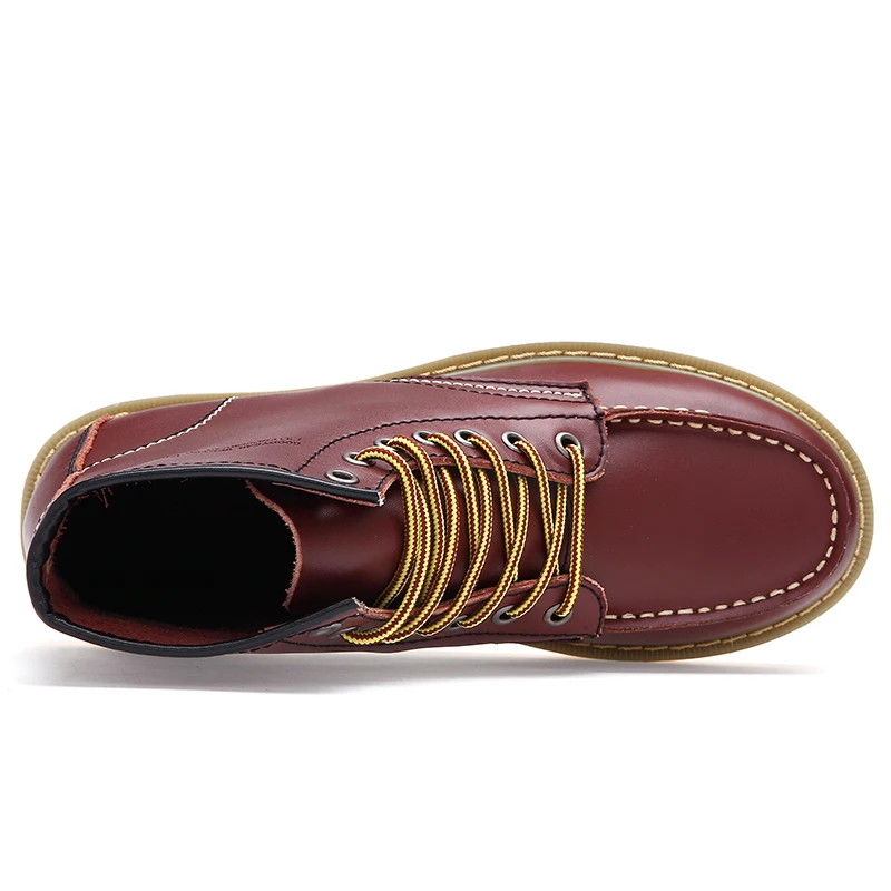 Большие Size38-46, мужские зимние ботинки с высоким берцем, кожаные меховые, сохраняющие тепло, на плоской резиновой подошве, прочные, на шнуровке, водонепроницаемые, 3 цвета, Новинка