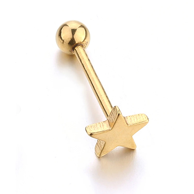 

30pcs/pack Tongue ring tongue piercing jewelry star shape stainless steel body piercing jewelry