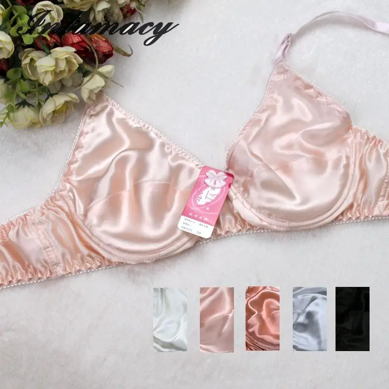 Бюстгальтер из 100% натурального шелка двойной шелк без губчатой тонкой чашки B