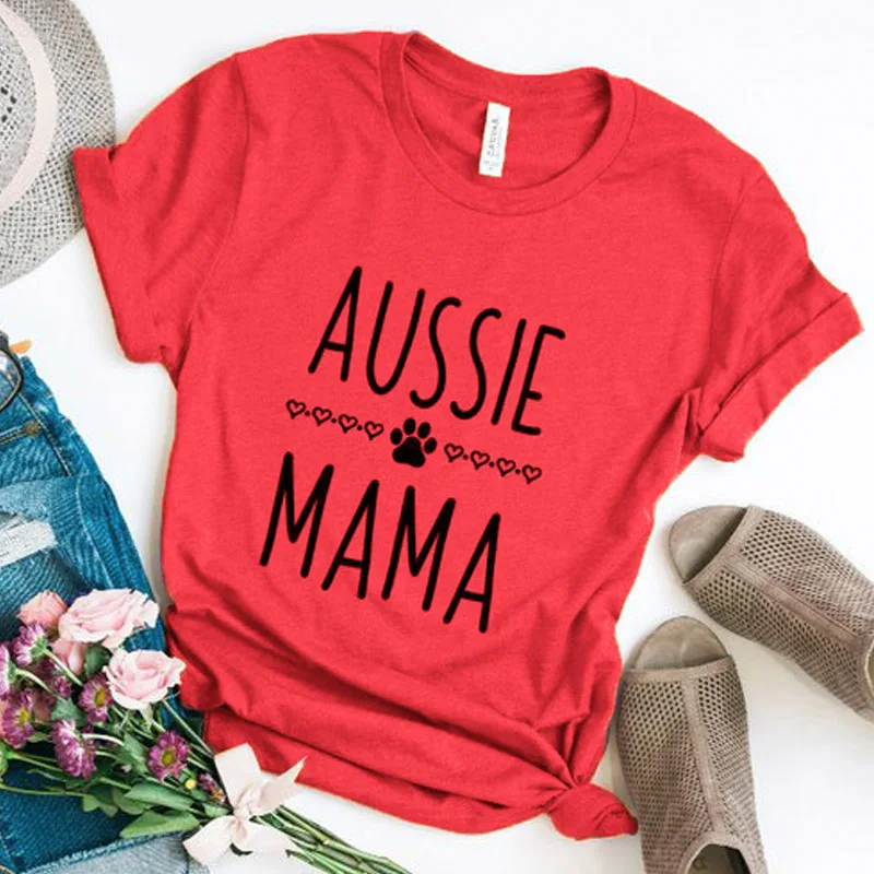 Футболка Aussie Mama Paw с принтом модная женская летняя футболка Tumblr графикой Забавные