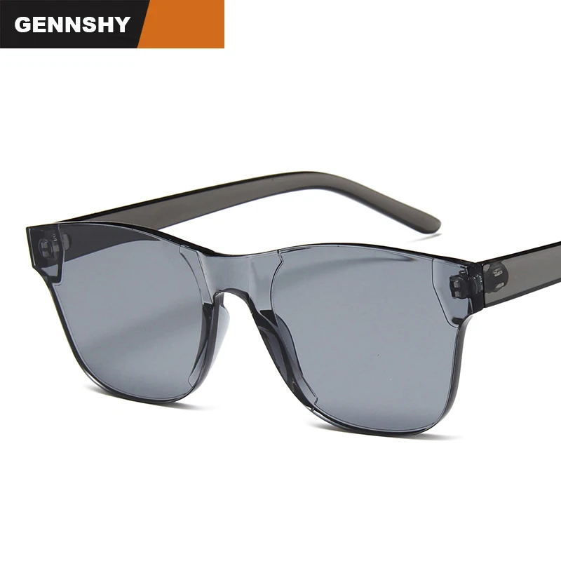 Новинка 2018 большие квадратные солнцезащитные очки прозрачные конфетного цвета