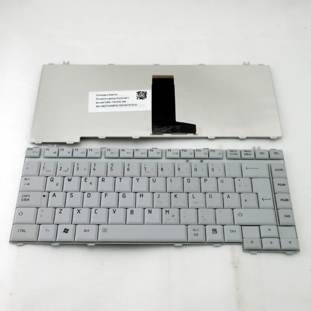 НОВЫЙ ДЛЯ Toshiba для Satellite A300 M300 L300 L305 L305D L450D M505D Немецкий Keyboard Tastatur DE Серо-белый (K840-BR)