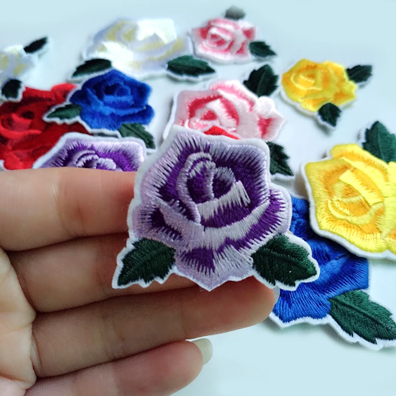 60 шт. вышитые розы ZHUTOUSAN разные цвета|flower iron on|flower on patchesiron patches |