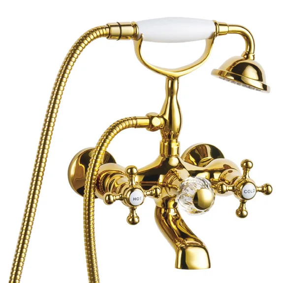 Наборы для душа латунь хром золото и серебро Смесители ванной настенный телефон