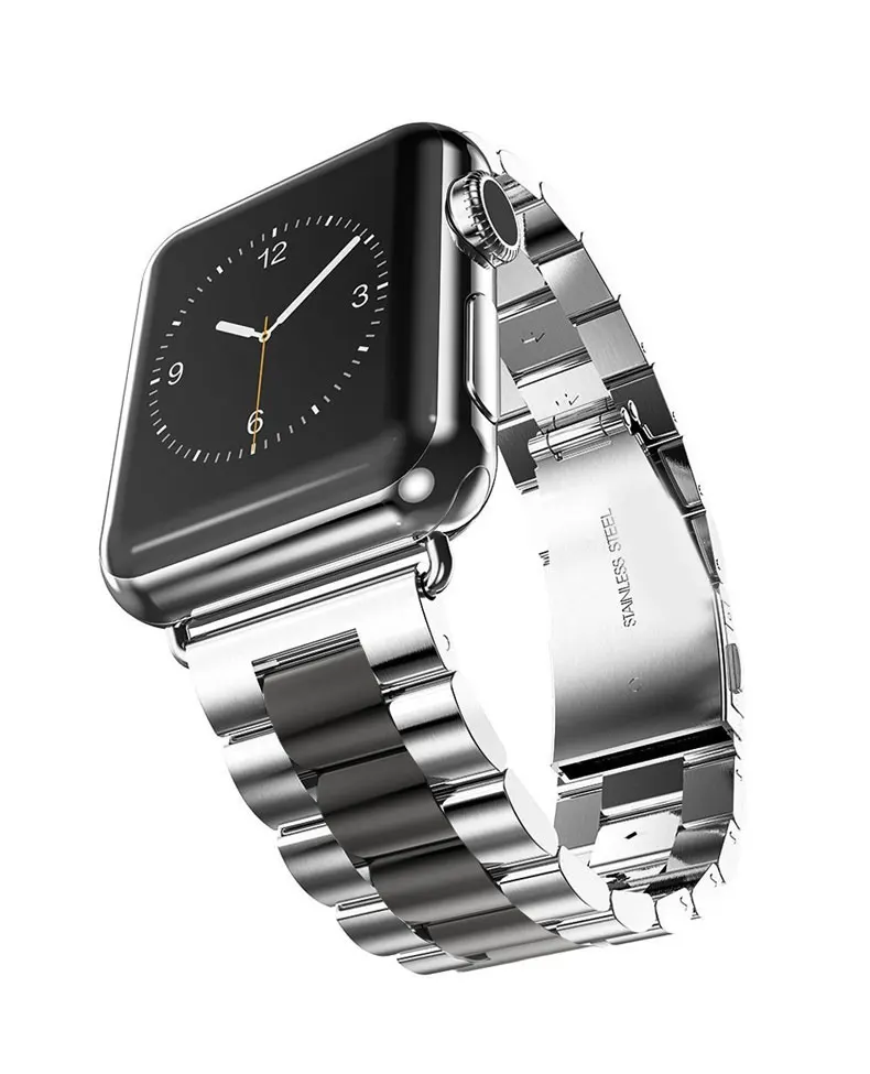 Однотонные Нержавеющая сталь наручных часов iWatch, Ремешок Браслет для наручных часов Apple Watch, версия 1, 2, 3, 42 мм, 38 мм, версия металлический ремешок для наручных часов Iwatch, 4/5 40 мм 44 мм
