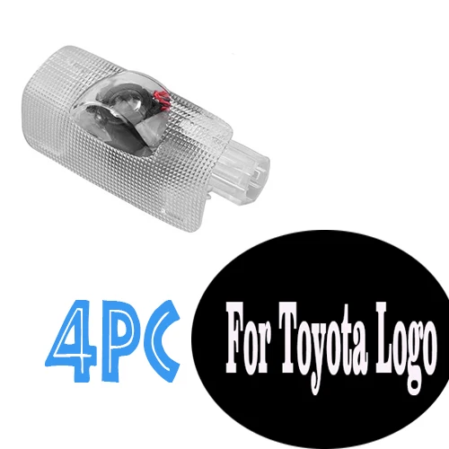 B001 4X светодиодный светильник с логотипом на дверь для Toyota Highlander Camry Corolla Bill Prado логотип лазерный проектор светильник Призрак Тень Лампа аксессуары - Испускаемый цвет: B001