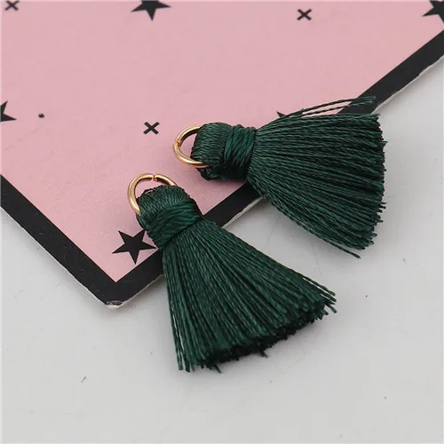Doreenbeads Rayon Tassel Charms Multi color 7/8"l- 7/8"long 10 PCs For Diy Jewelry DIY Bracelet Necklace Earring Accessories