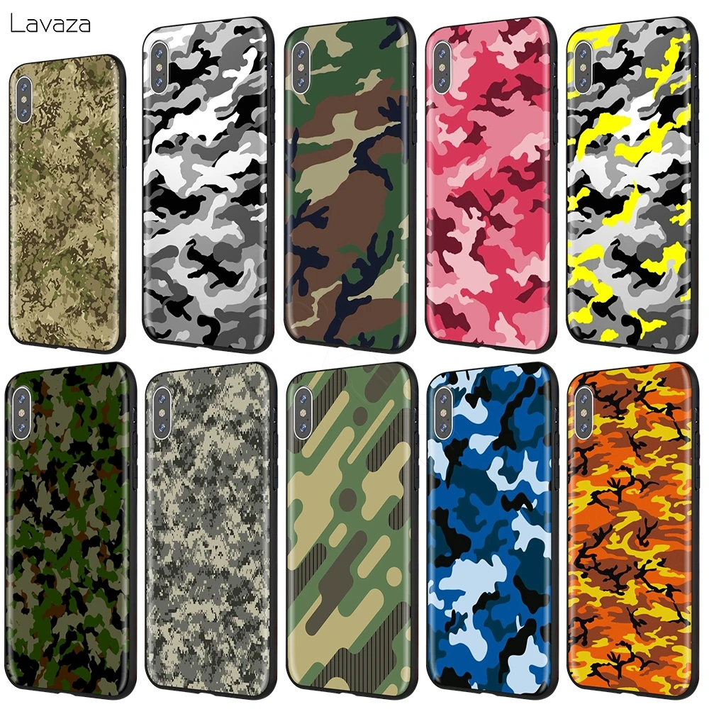 Камуфляжный армейский чехол Lavaza в стиле милитари для iPhone 12 mini 11 Pro XS Max XR X 8 7 6 6S Plus 5