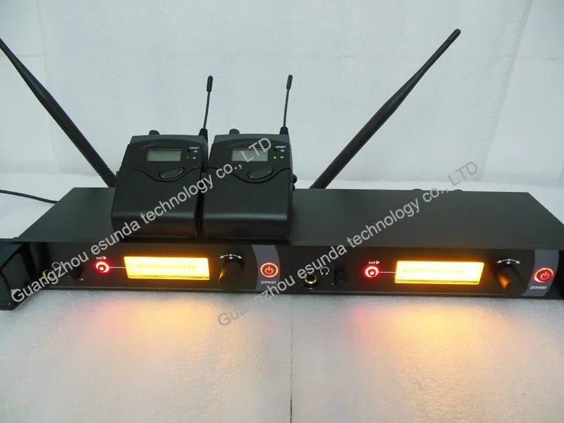 구매 무선 인이어 모니터 시스템 트윈 송신기, 6 팩 수신기 + 무대 용 전문 무선 귀 모니터링 SR 2050 IEM