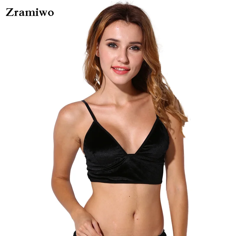 Бархатный мягкий бюстгальтер с треугольным вырезом укороченный топ скромный