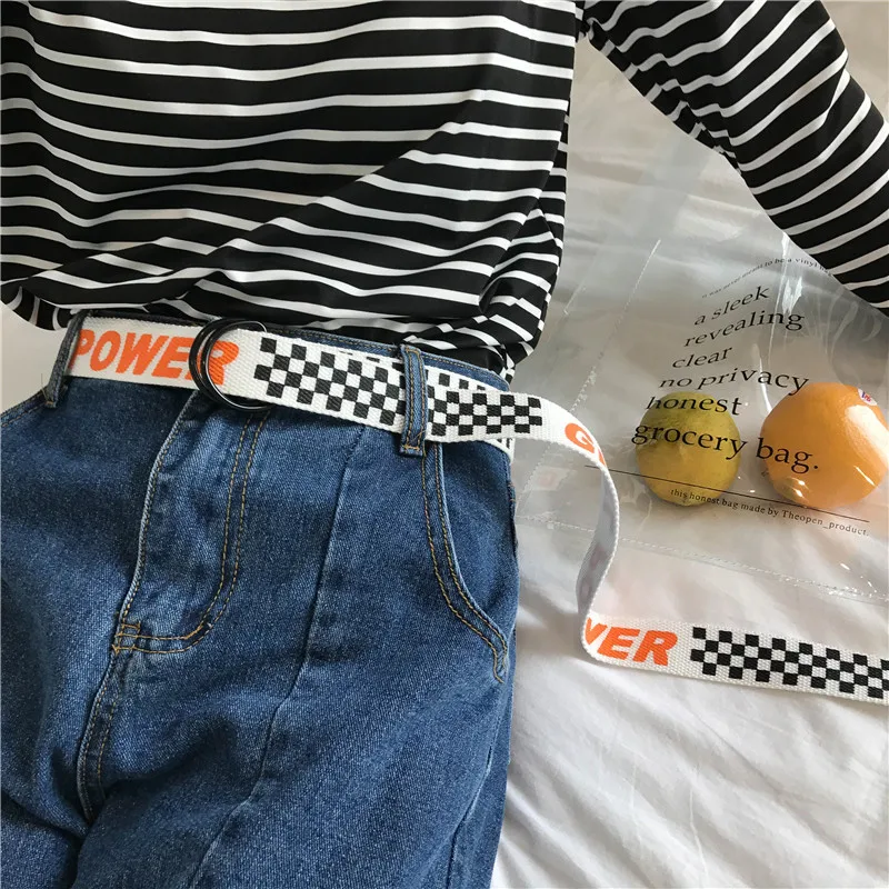 2 Colors Mihoshop Ulzzang Korean Korea Women Fashion Accessories Chic Hit Color Orange Letter Print Punk Belts | Аксессуары для
