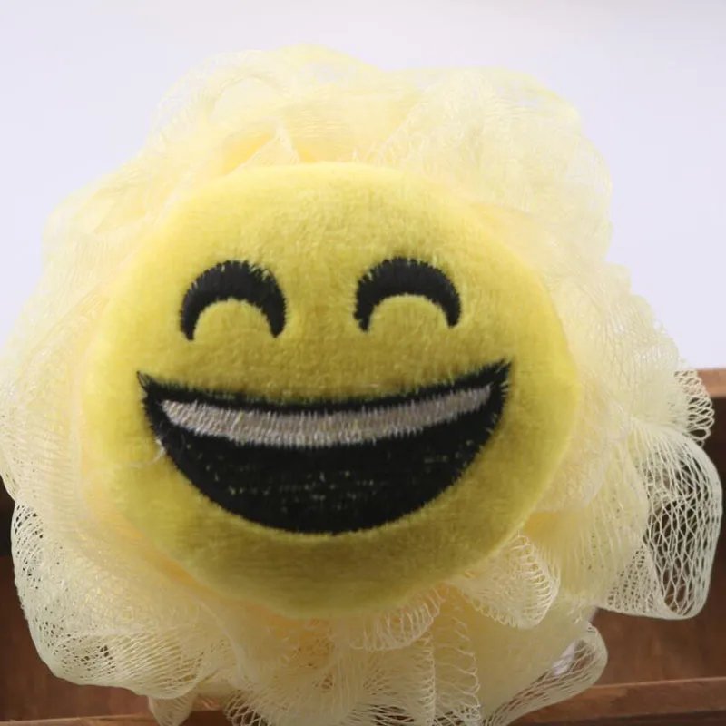 Yellow smile 1 шт. мультяшная Ванна цветок ванна мяч молоко душ аксессуары Принадлежности для ванной комнаты люфа сетка губка супер мягкая губка для купания - Цвет: Yellow smile