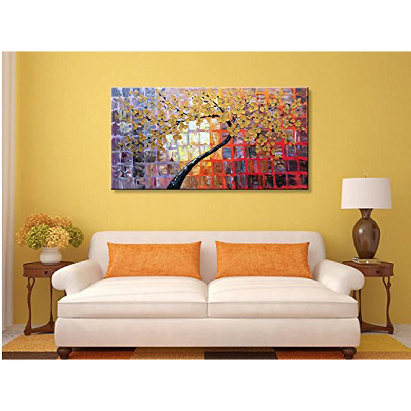 Ручная роспись большая абстрактная картина холст настенная живопись цветы 1 шт.