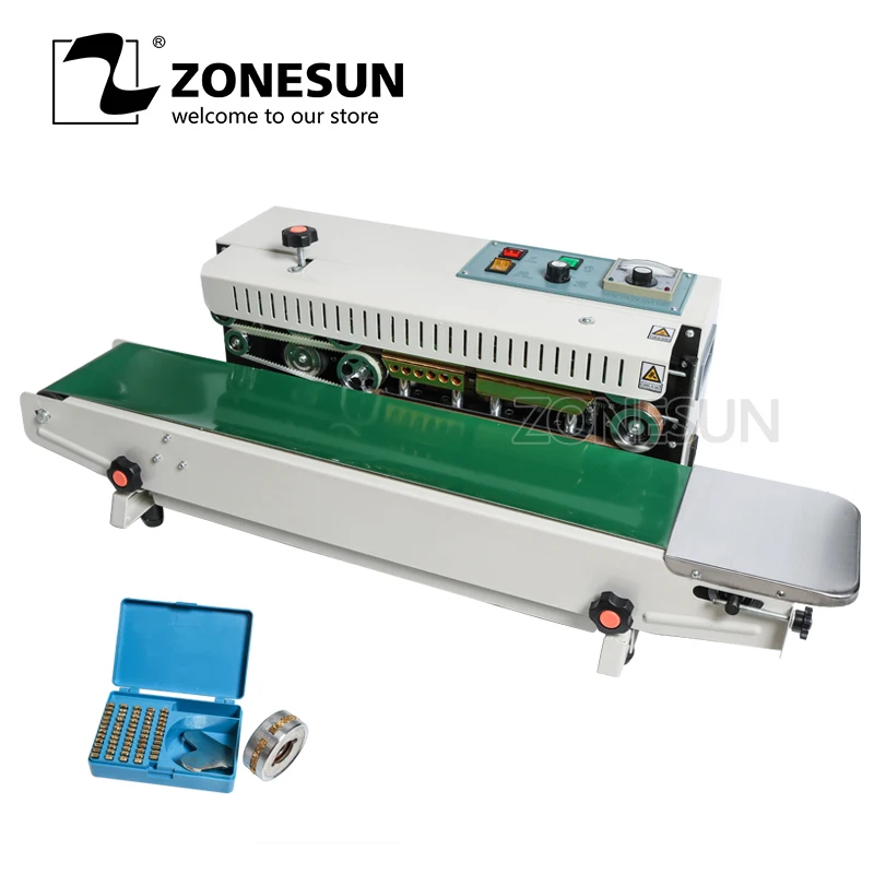 ZONESUN 900 автоматический непрерывный герметик пластиковый пакет запайки машина Алюминиевая Фольга упаковочная машина герметик для пищевых пакетов