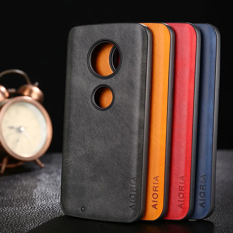 Чехол для Moto G7 G6 G5S Plus роскошный винтажный кожаный силиконовый чехол Motorola funda
