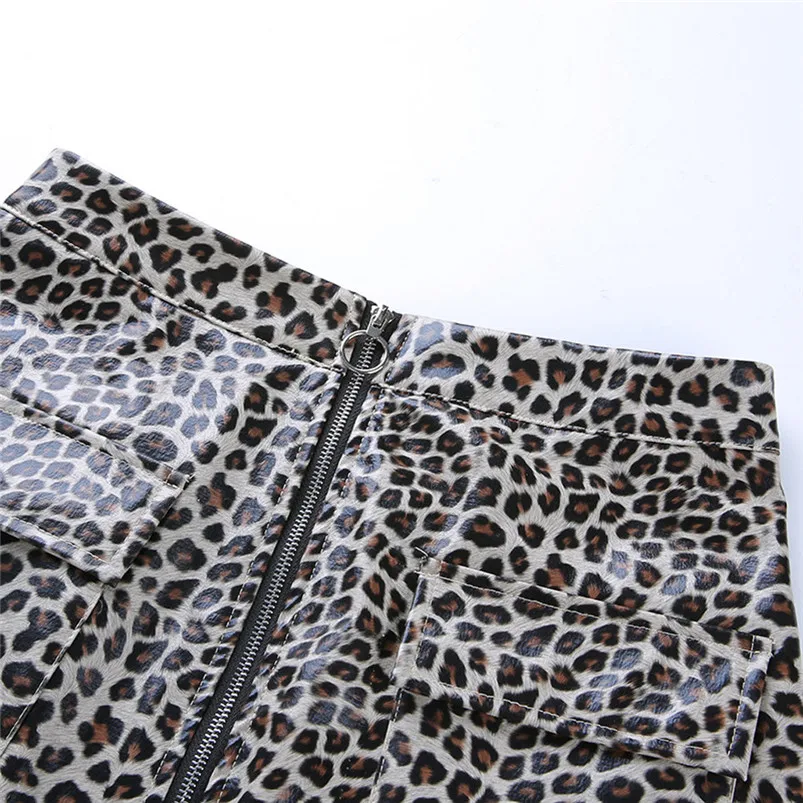 2019 юбка Для женщин модные женские туфли пикантные ботильоны с леопардовым