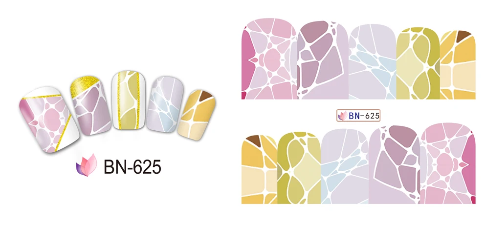 UPRETTEGO 12 упаковок/набор дизайн ногтей красивая водная наклейка слайдер наклейки