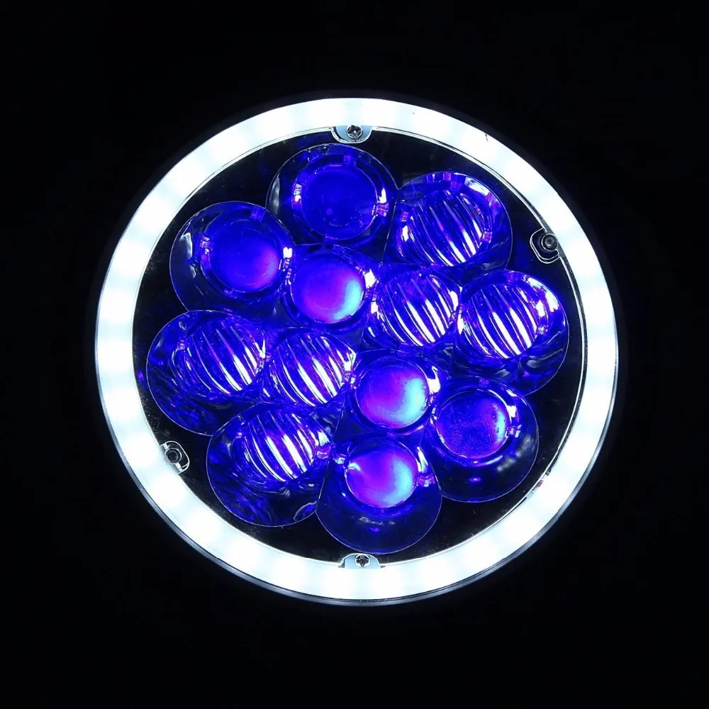 7 дюймовый светодиодный галогеновые фары головного света с фиолетовым (синий) DRL