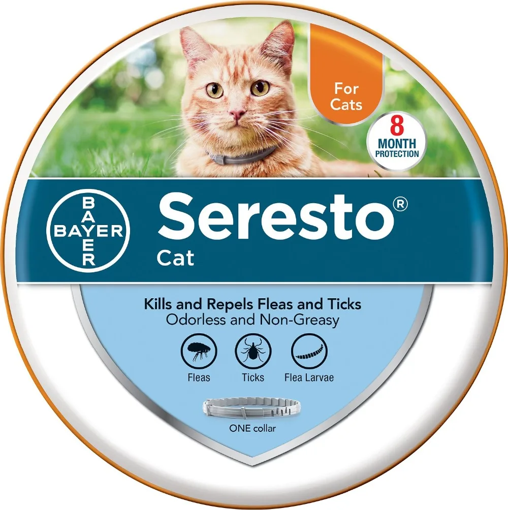 Подлинный ошейник Bayer Seresto 8 месяцев для предотвращения блох и клещей для кошек
