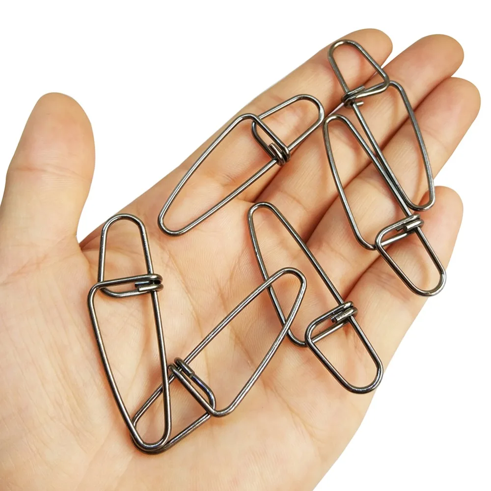 500/1000pcs Swivel Hook Fishing Snap Insurance #0-#8 Stainless Steel Connector Terminal Tackle for Carp | Спорт и развлечения
