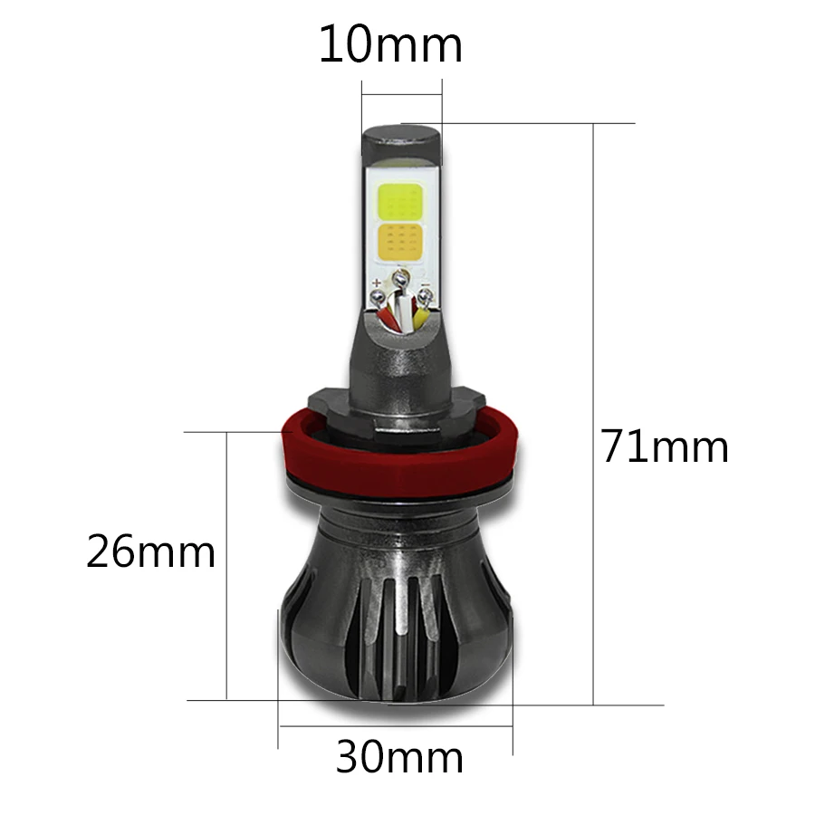 2 шсветодиодный Автомобильные светодиодные лампы H8 H11 12 24 В|Передние LED-фары для