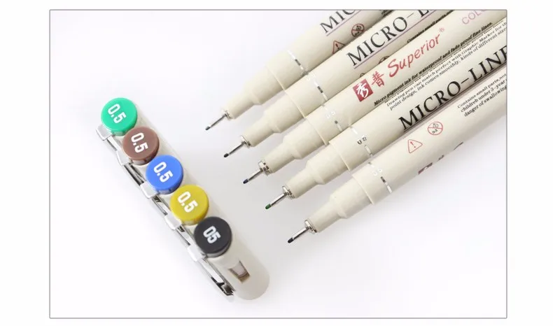 12 цветов PRO ручка Pigma micron набор водостойкие тонкие цветные иглы вкладыш ручки для рисования линий цветная ручка Dessin tombow товары для рукоделия