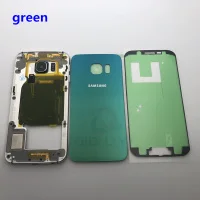 Green S6 Edge Задняя крышка батареи передняя средняя рама для Samsung Galaxy S6 Edge G925 G920F G9250 полный корпус - Цвет: Green