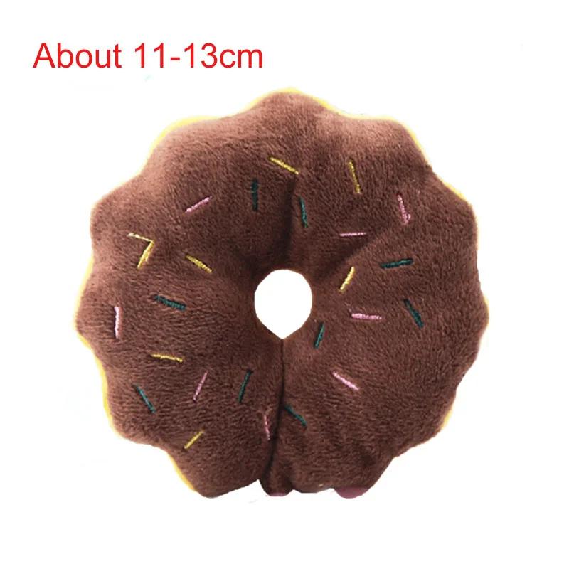 Brown Donut Pawstrip плюшевая собака писклявые игрушки Интерактивная кошачья мята Кот Игрушка милая собачка, звук, игрушка Подушка Мягкий щенок игрушки для собак/кошек petshop - Цвет: Brown Donut