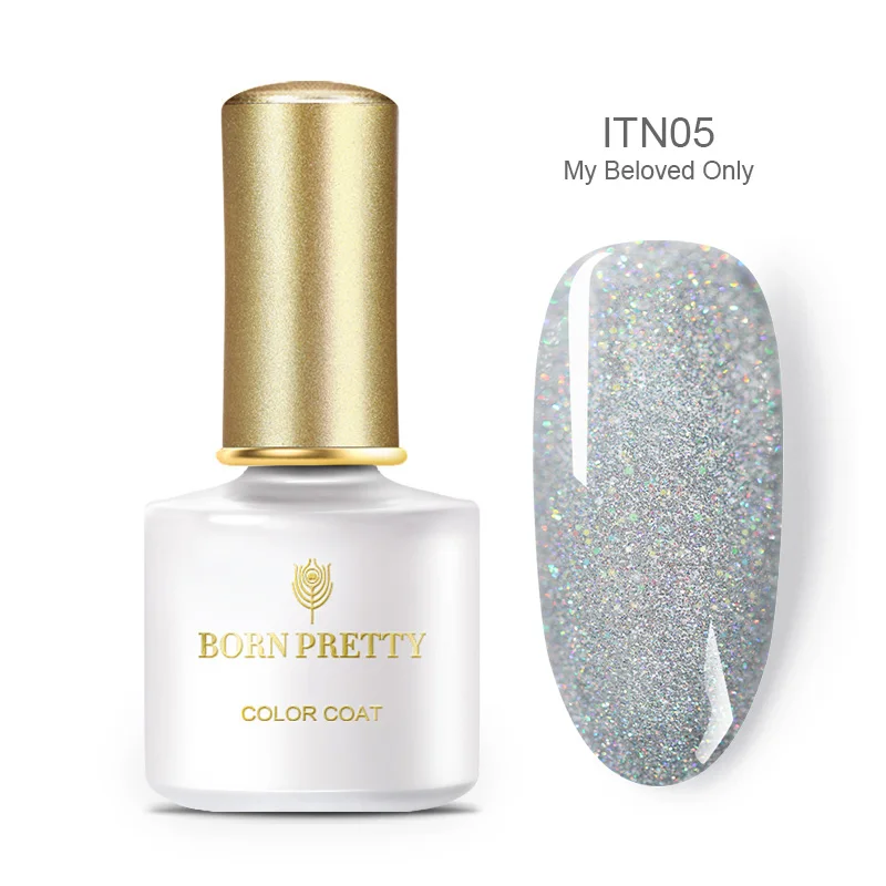 BPITN05 Born pretty, голографическая Гель-лак для ногтей 6 мл мерцающий блеск Радужный Серебряный Сияющий УФ-лак для ногтей - Цвет: BPITN05