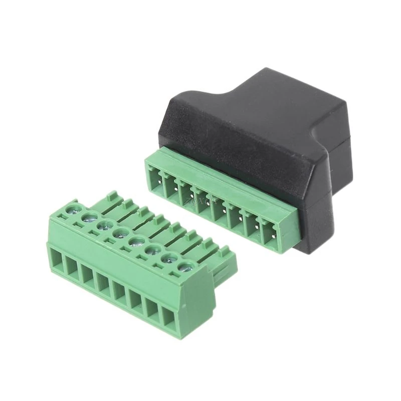RJ45 гнездо к винтовой клемме 8 Pin разъем Ethernet кабель удлинитель адаптер Прямая