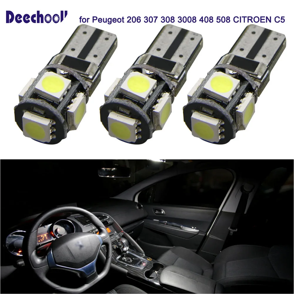 Автомобильная светодиодная лампа deechooll 9x для Peugeot 307 CC 407 4007 308 408 508 багажника
