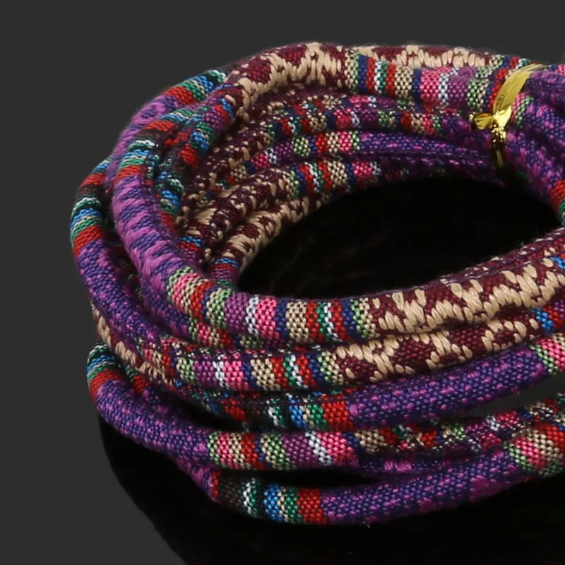 Тканевый шнур 3 метра 5 мм толщина разноцветные богемные веревки для рукоделия