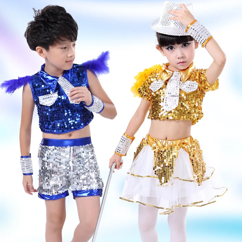 Бесплатная доставка Детский костюм для мальчиков и девочек модный джазовых