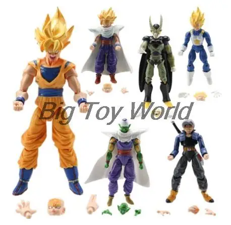 Travelmall 6 шт./компл. Dragonball Z Dragon Ball DBZ лица мини 12 см PVC Фигурки игрушки куклы