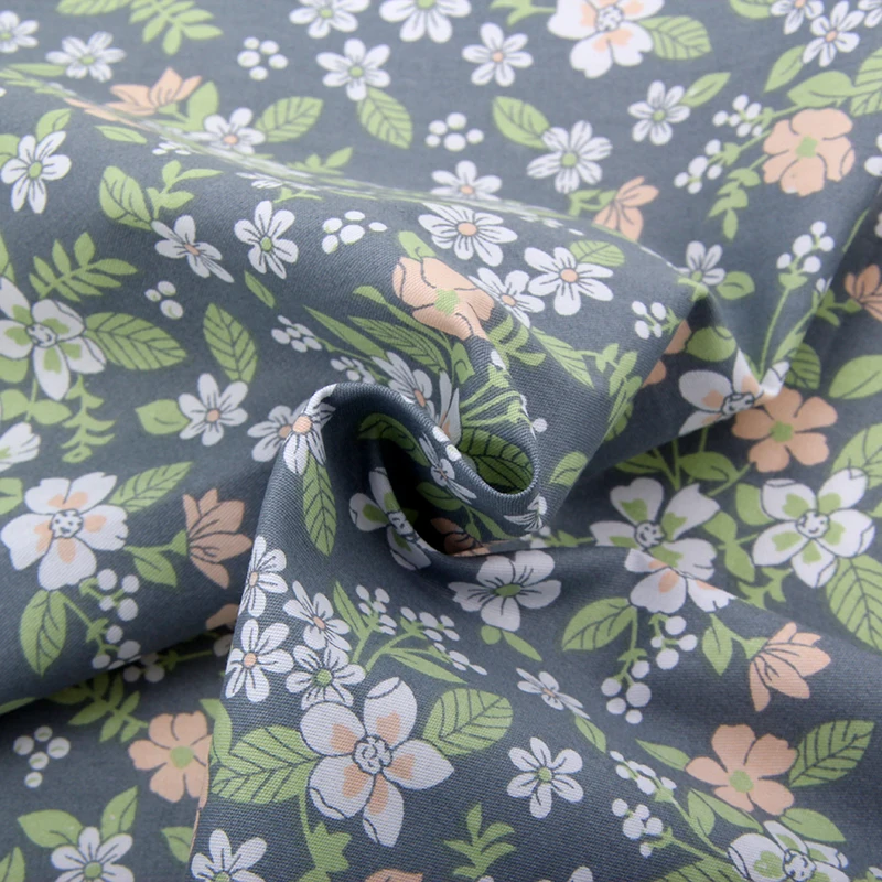 Gray flowers Patchwork Cotton Fabric Fat Quarters Sewing Tissues Textile For Doll Clothes Bags 40x50cm | Дом и сад