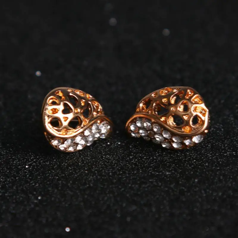 Новая Мода Женская Дамы Форма Листа Прозрачного Хрусталя Rhinestone Серебряный