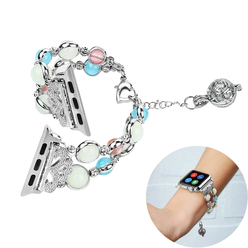 Браслет для apple watch 38 мм 40 мм 42 мм 44 мм из нержавеющей стали и светящийся ремешок для часов iwatch серии 5/4/3/2/1
