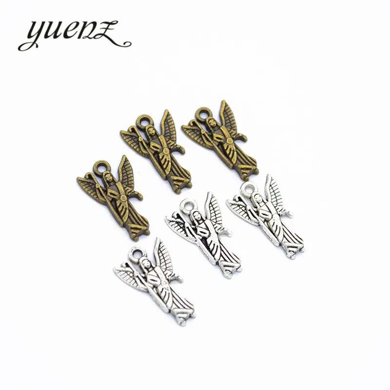 

YuenZ 20pcs 2 color Antique Silver color angel Charms Zinc alloy Pendant Jewelry DIY Necklace earring 19*11mm I227