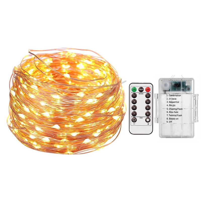 Сказочные огни на батарейках 10 м/33 фута 100 светодиодов|100 led|led lighting outdoor lightingbattery