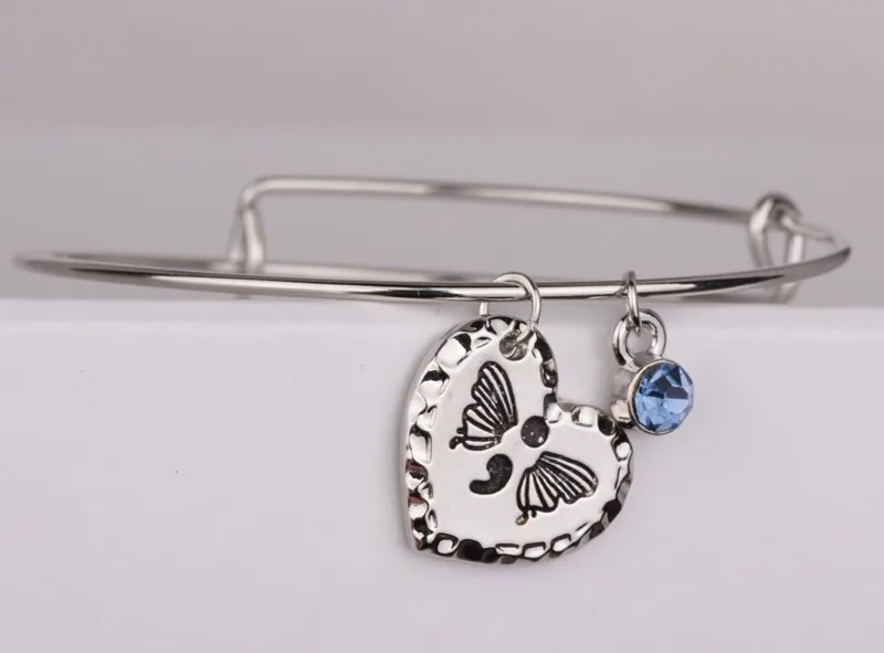 2016 новинка сердце полуколон браслеты с серебряным покрытием Бабочка браслет