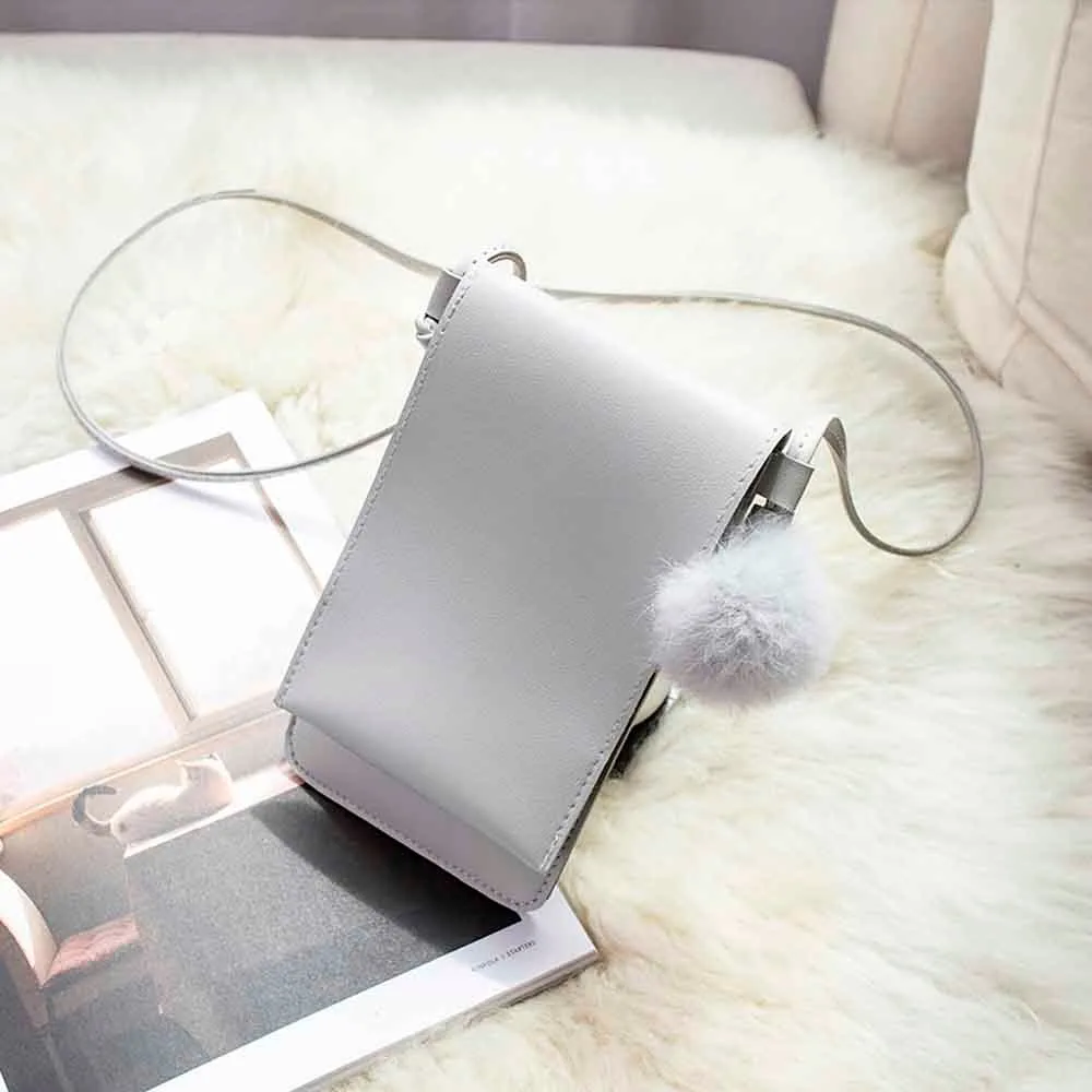 Женская сумочка Molave Вертикальный чехол для мобильного телефона с помпоном волос