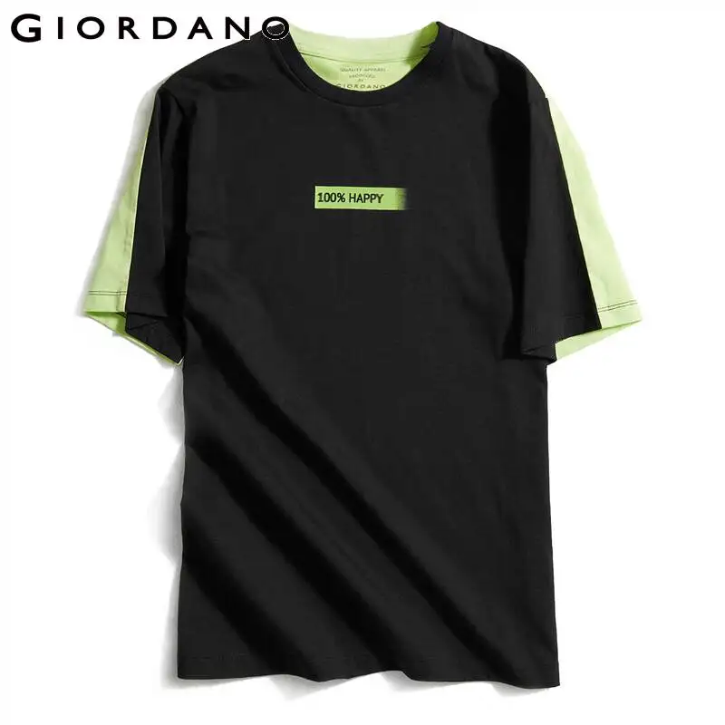 Женская футболка Giordano из хлопка с коротким рукавом флуоресцентная зеленая