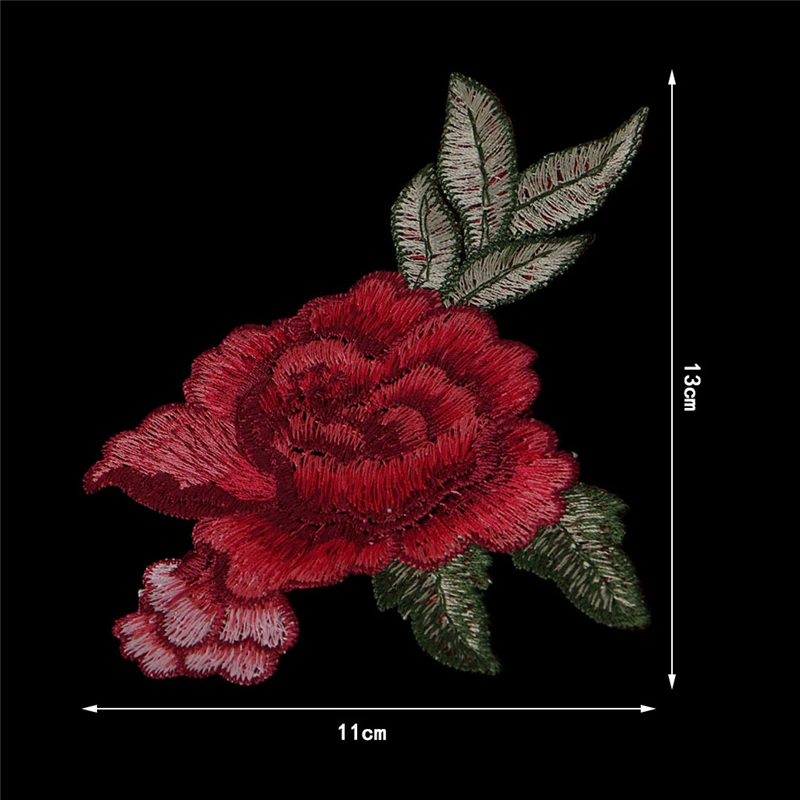 1 шт. вышитая розами ткань пришить на патч мешок шляпа одежда платье аппликация