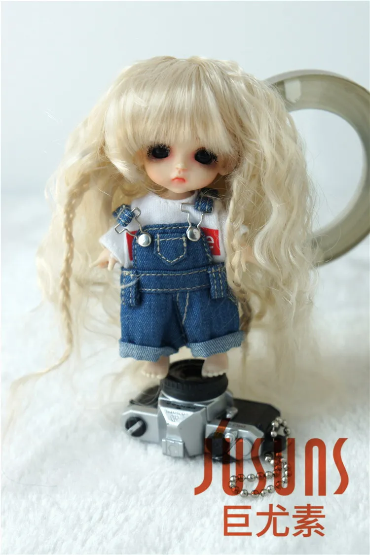 JD149 1/12 1/8 BJD парики Средний Sauvage парик Размер 3-4 дюймов 4-5 дюймов 5-6 дюймов синтетический парик для куклы мохеровый модные аксессуары для кукол - Цвет: 3-4inch Blond SM202