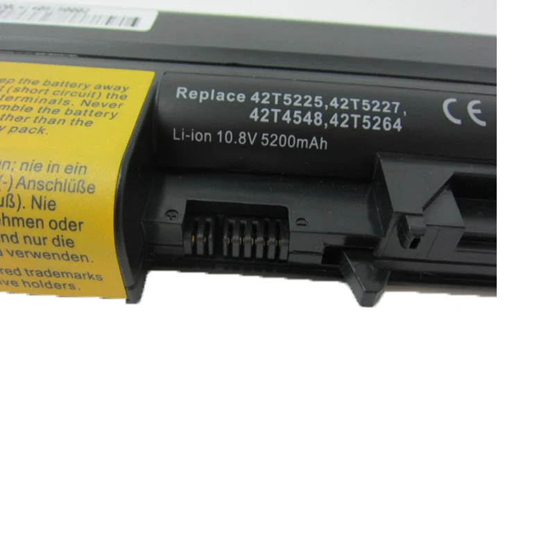Аккумулятор для ноутбука Lenovo ThinkPad R61 T61 R61i R61e R400 T400 Series(14 дюймов в ширину) 42T5225 42T5227 42T5262 42T5264 42T5229 (art.: 7ae0e460c) - 7ae0e460c